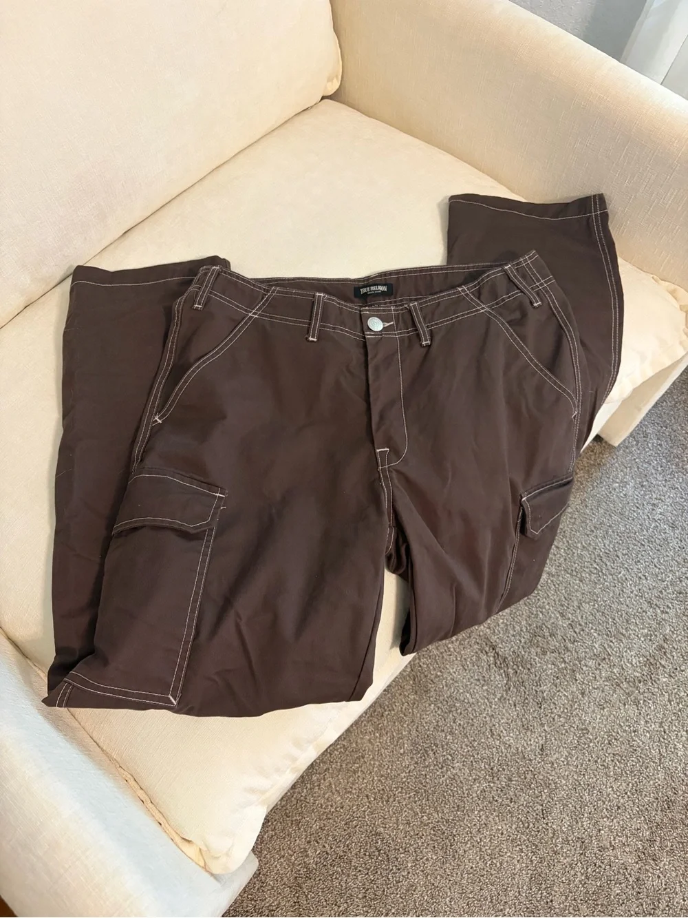 Men’s True Religuon Dark Brown Cargo Pants